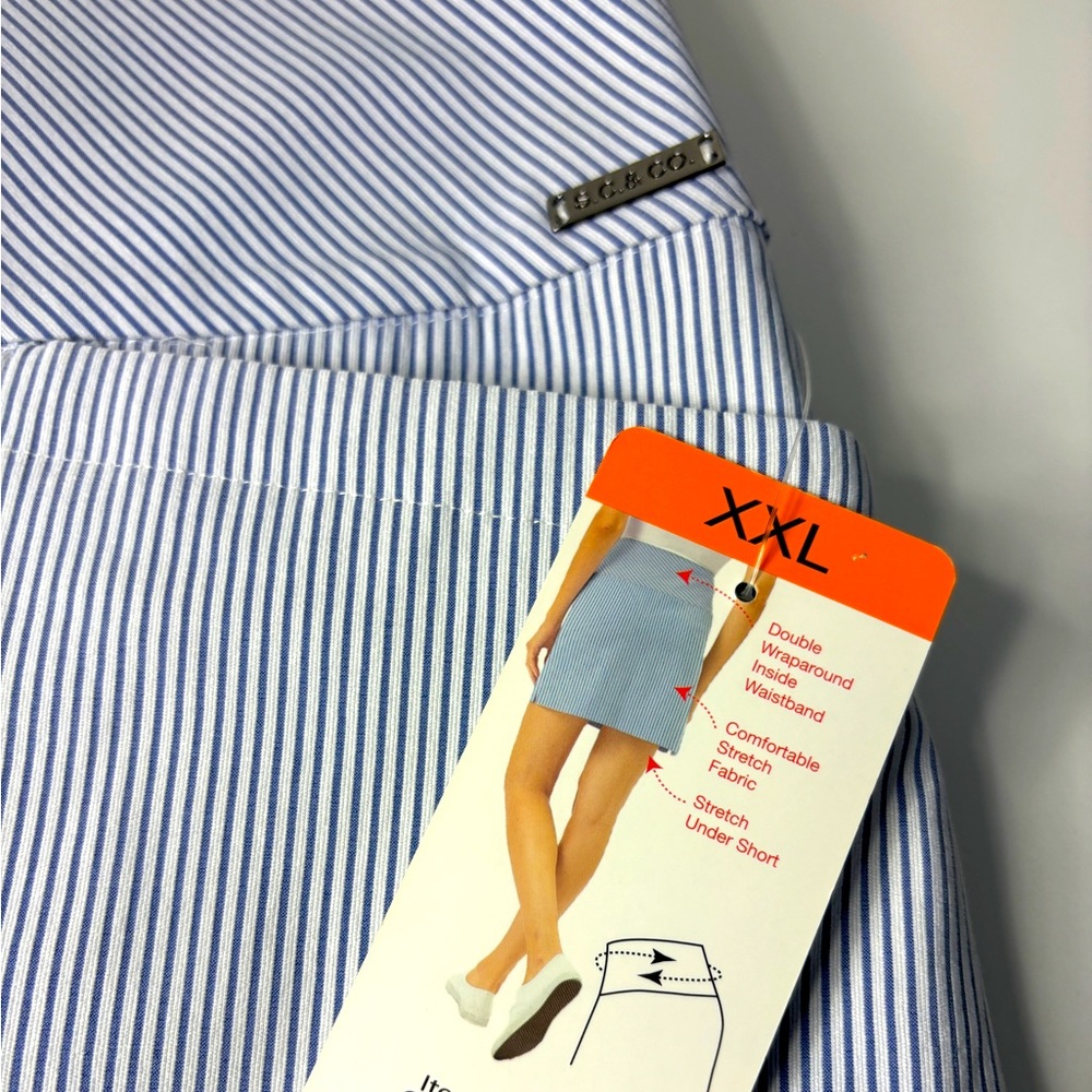 SC & Co. NWT Blue and White Striped Mini Skirt